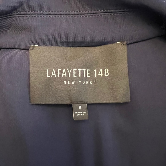 Lafayette 148 - Navy Blue Viscose Cardigan Blazer Sz S - Picture 6 of 8